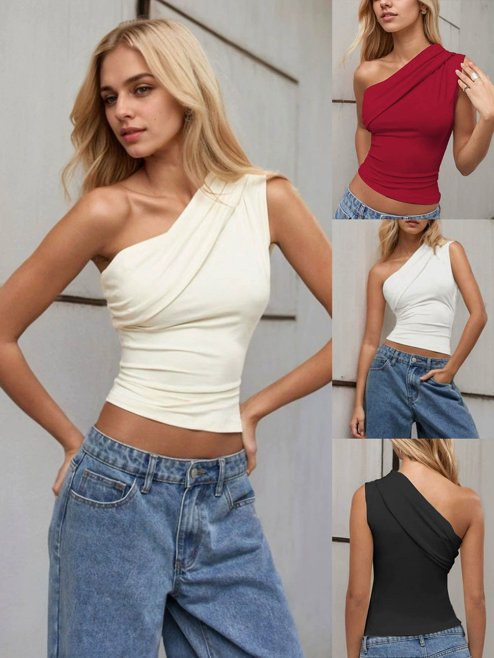 ZARA Sexy One Shoulder Asymmetric Top Spring Summer
